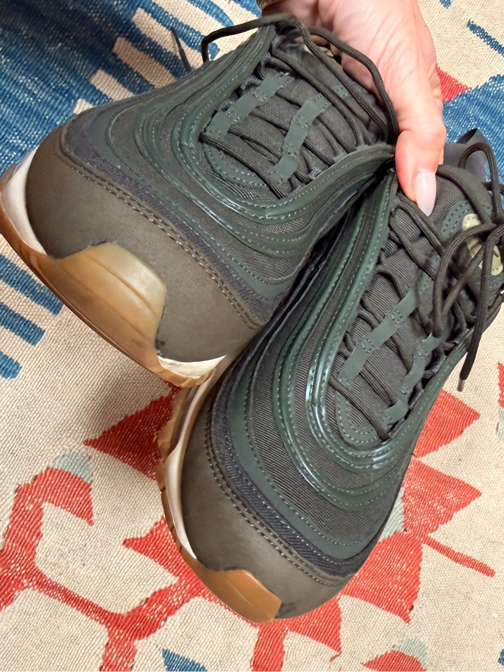 Nike Air Max 97 Olive Green Sneakers Size 7.5 - Picture 6 of 8